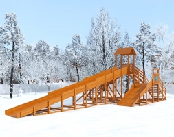 Зимняя горка Snow Fox скат 4м и 12м (две лестницы), фото 1