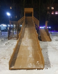 Зимняя горка Snow Fox скат 4м и 12м (две лестницы), фото 3