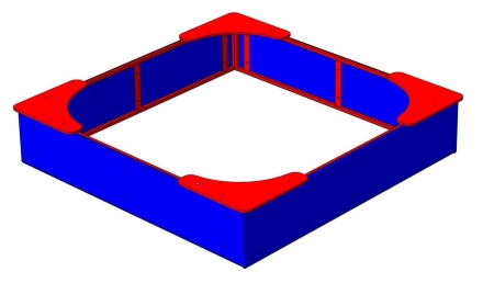Песочница Пионер ПУ-1.001.01 с уголками для детской площадки, фото 1