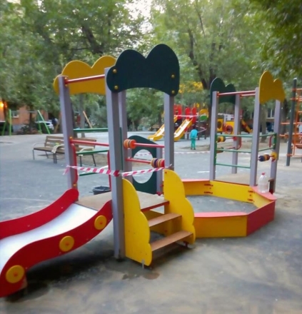 Игровой комплекс СКИ 129 с горкой и песочницей для детской площадки, фото 3