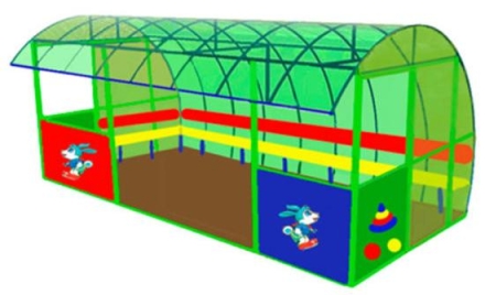 Теневой навес СКТН 04 полукруглый 6х3 м для уличной площадки, фото 1