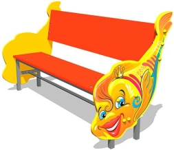 Скамейка детская Рыбка СП185 для игровой площадки Скамейка детская Рыбка СП185 для игровой площадки