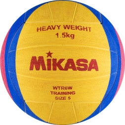 Мяч для водного поло &quot;MIKASA WTR6W&quot; р.5, муж, резина, вес 1500 г, дл. окр.68-71см, жел-син-роз