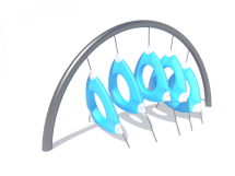 УК 7.460.11 Арка с подвесными треугольными лазами цинк УК 7.460.11 Арка с подвесными треугольными лазами цинк