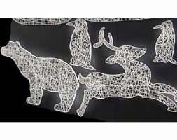 Плоские фигуры для украшения фасада со светодиодами Медведь, фото 1