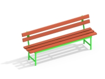 МФ 1.07 Лавочка со спинкой разборная 2 метра