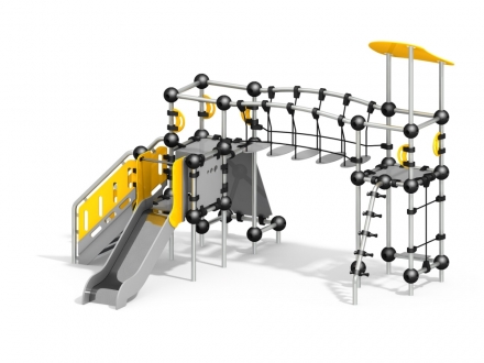 УК 7.506.11 Комплекс с горкой и высоким мостиком цинк, фото 1