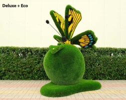 Топиари композиция Бабочка на яблоке Гренни - газон Deluxe+Ecо, фото 1