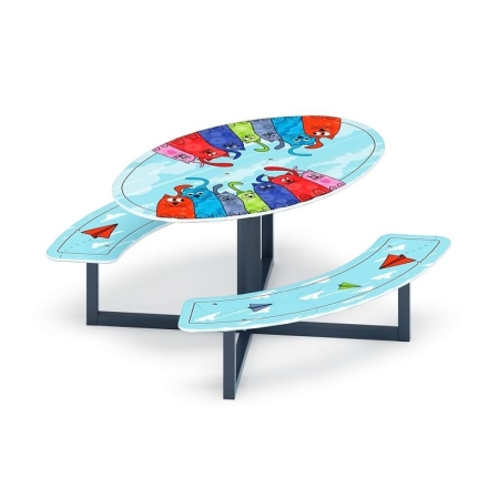 Столик детский круглый (Коты) - МФ 31.01.01-02, фото 1