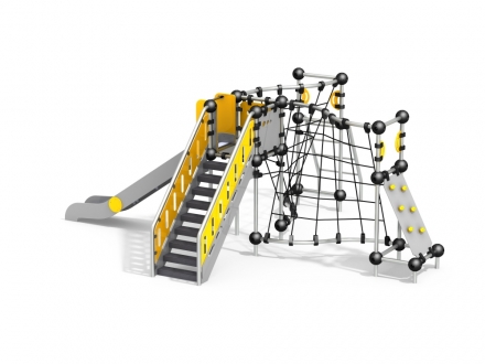 УК 7.507.11 Комплекс с горкой и винтовыми сетками цинк, фото 1