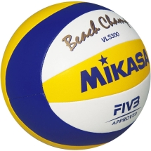 Мяч вол. пляжн. &quot;MIKASA VLS300&quot;, р.5, FIVB Approved, синт.кожа микрофибра, маш.с,бел-син-жел