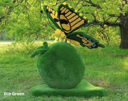 Топиари композиция Бабочка на яблоке Гренни - газон Deluxe Green, фото 9