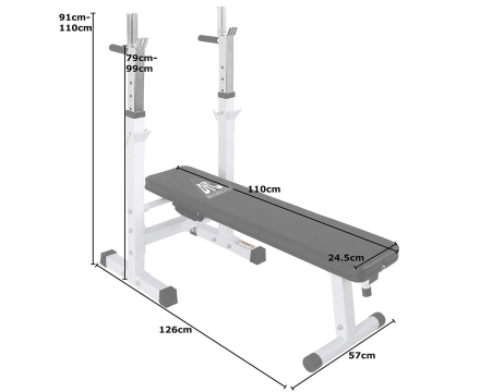 Скамья со стойками под штангу DFC складная DBCH2W, фото 5