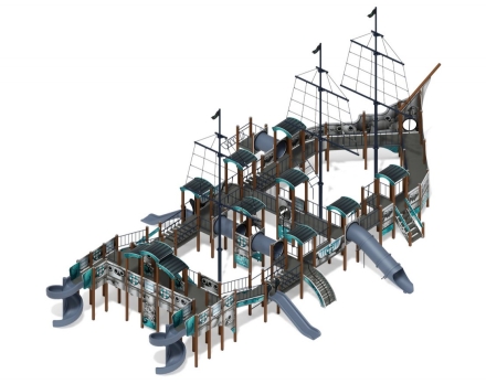 Детская игровая площадка Баркентина Лагуна (винтовой скат) ДИК 2.03.3.06-12 H=1200 H=1500 H=2000, фото 4