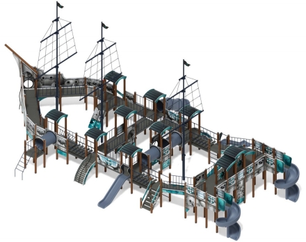 Детская игровая площадка Баркентина Лагуна (винтовой скат) ДИК 2.03.3.06-12 H=1200 H=1500 H=2000, фото 2