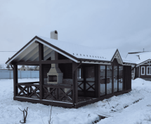 Закрытая беседка ШАЛЕ 2 с барбекю