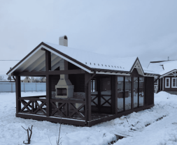 Закрытая беседка ШАЛЕ 2 с барбекю, фото 2