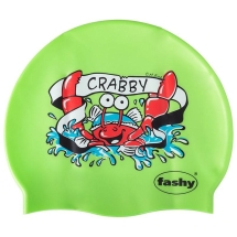 Шапочка для плавания детская &quot;FASHY Silicone Cap Printed&quot;, принт &quot;крабы&quot;, салатовый