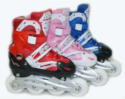 Коньки роликовые раздвижные, рама алюминий, колёса PU. арт 26560, фото 1
