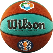 Мяч баск. WILSON VTB Replica ASG ECO, арт.WTB1534XBVTB, р.7, композит, бутил. кам, коричнево-бирюзов