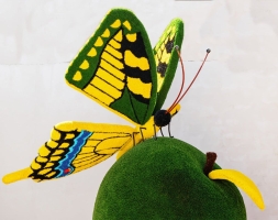 Топиари композиция бабочка на яблоке Розмарин - газон Eco+Deluxe, фото 1