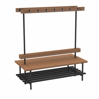 Скамья для раздевалок с вешалкой двусторонняя 2 м, фото 1