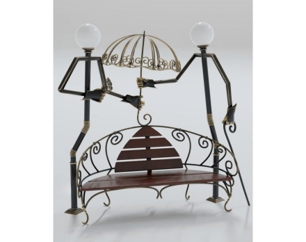 Скамейка TORUDA Фонари с зонтом и лавочкой, фото 1