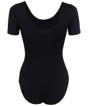 Купальник гимнастический с рукавом 3/4, хлопок, черный, р. 28-34 Купальник гимнастический с рукавом 3/4, хлопок, черный, р. 28-34