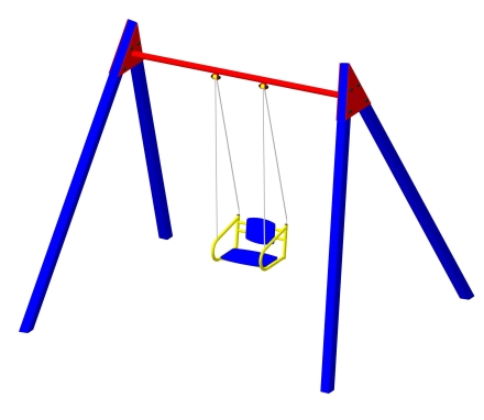 Одноместные качели Пионер Дворовые ЦК2УМ 1 для детских площадок, фото 1