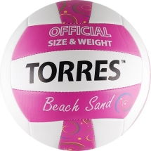 СЦ*Мяч вол. пляжн. &quot;TORRES Beach Sand Pink&quot; арт.V30085B, р.5, синт.кожа (ТПУ),маш.сш,бут.кам,роз