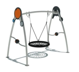 Качели Гнездо тип 1 с различными декоративными элементами для детской площадки