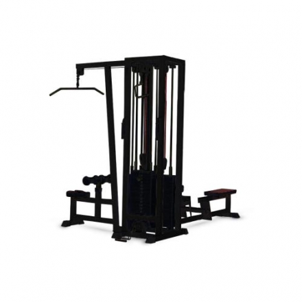 3-х позиционная станция с одинарной блочной рамкой (грузоблок) чёрный Barbell МВ 36953 , фото 1