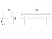 МФ 1.14 Лавочка бетонная со спинкой