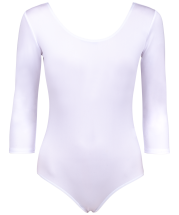 Купальник гимнастический с рукавом 3/4, полиамид, белый, р. 28-34 Купальник гимнастический с рукавом 3/4, полиамид, белый, р. 28-34