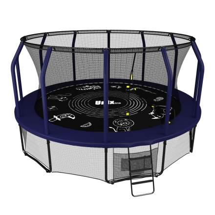 Батут Unix line Supreme Game 14 ft (blue) с защитной сеткой, фото 1