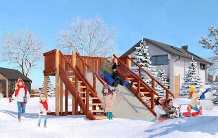 Зимняя деревянная горка Зима-4, фото 5