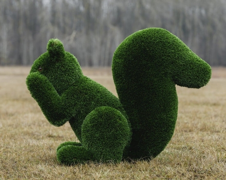 Топиари белочка Ку-ку, h=50 см - газон Deluxe, фото 3