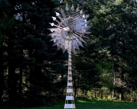 Скульптура из нержавеющей стали Квант Стандартный размер, 8-гранное конусовидное основание из нержавеющей стали, фото 2