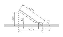 Скат KBT Steg-on L2,3 H1,0-1,25 из нержавеющей стали для игровых площадок, фото 5