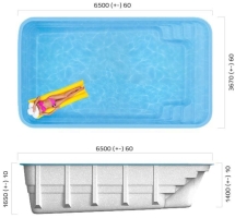 Бассейн 6,5х3,67х1,4-1,65м. Эльбрус Marshall Pools (чаша)