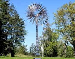 Скульптура из нержавеющей стали Квант Увеличенный размер, трубчатое основание из обычной стали, фото 5