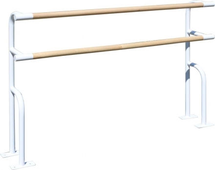 Станок хореографический ZSO напольный, двухрядный 2 м, перекладина D-40 мм Береза, фото 1