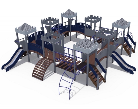 Детский игровой комплекс Переходы с 4-я горками Н-900 ДИО 13090.1, фото 2