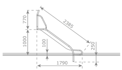 Скат KBT Stur-500 L2,4 H0,9-1,0 из нержавеющей стали для игровых площадок, фото 4