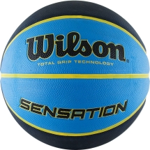 Мяч баск. WILSON Sensation, арт.WTB9118XB0702, р.7, резина, бутил. камера, черно-сине-желтый