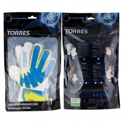 СЦ*Перчатки врат. &quot;TORRES Jr.&quot; арт. FG05025-BU, р.5, 2 мм латекс, удл.манж.,бело-голуб-желтый, фото 2