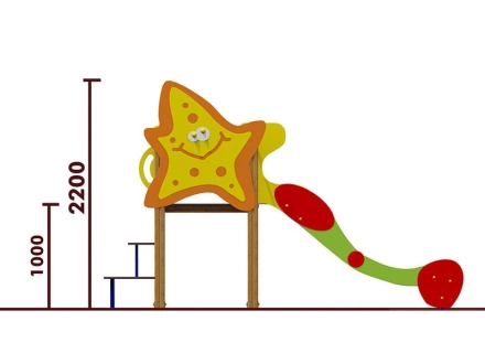 Горка Морская звезда 08019 H=1000 для детской площадки, фото 3