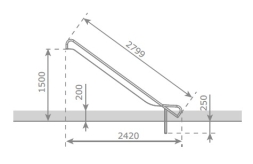 Скат KBT Steg-on L2,8 H1,3-1,5 из нержавеющей стали для игровых площадок, фото 5