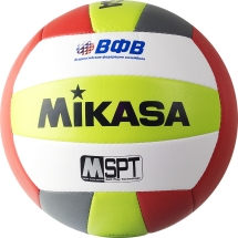 Мяч вол. пляжн. &quot;MIKASA VXS-BFL&quot;, р.5, синт.кожа(ТПУ),лого ВФВ,18 пан.,маш.сш,бут.кам,зел-сер-красн