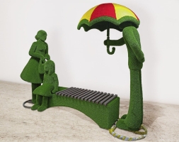 Топиари композиция Семья на лавочке - газон Eco, фото 2